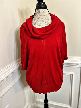 Rafaella Studio Red Cowl Neck Sweater Size XL NWT